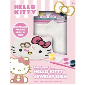 Hello Kitty Paint Your Own Jewelry Dish Kit – DIY Ceramic Tray Set New